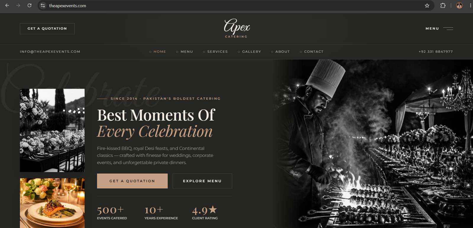 Premium Catering Website Design